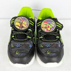 Teenage Mutant Ninja Turtles Toddler Boy Light Up Black/Green Shoes Size 8 NWOT